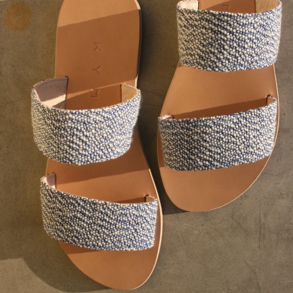 Kyma sandals in Blue Speckle. NIB